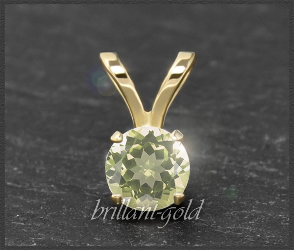 Anhänger 585 Gold Citrin hell gelb, 4,5,6,7mm